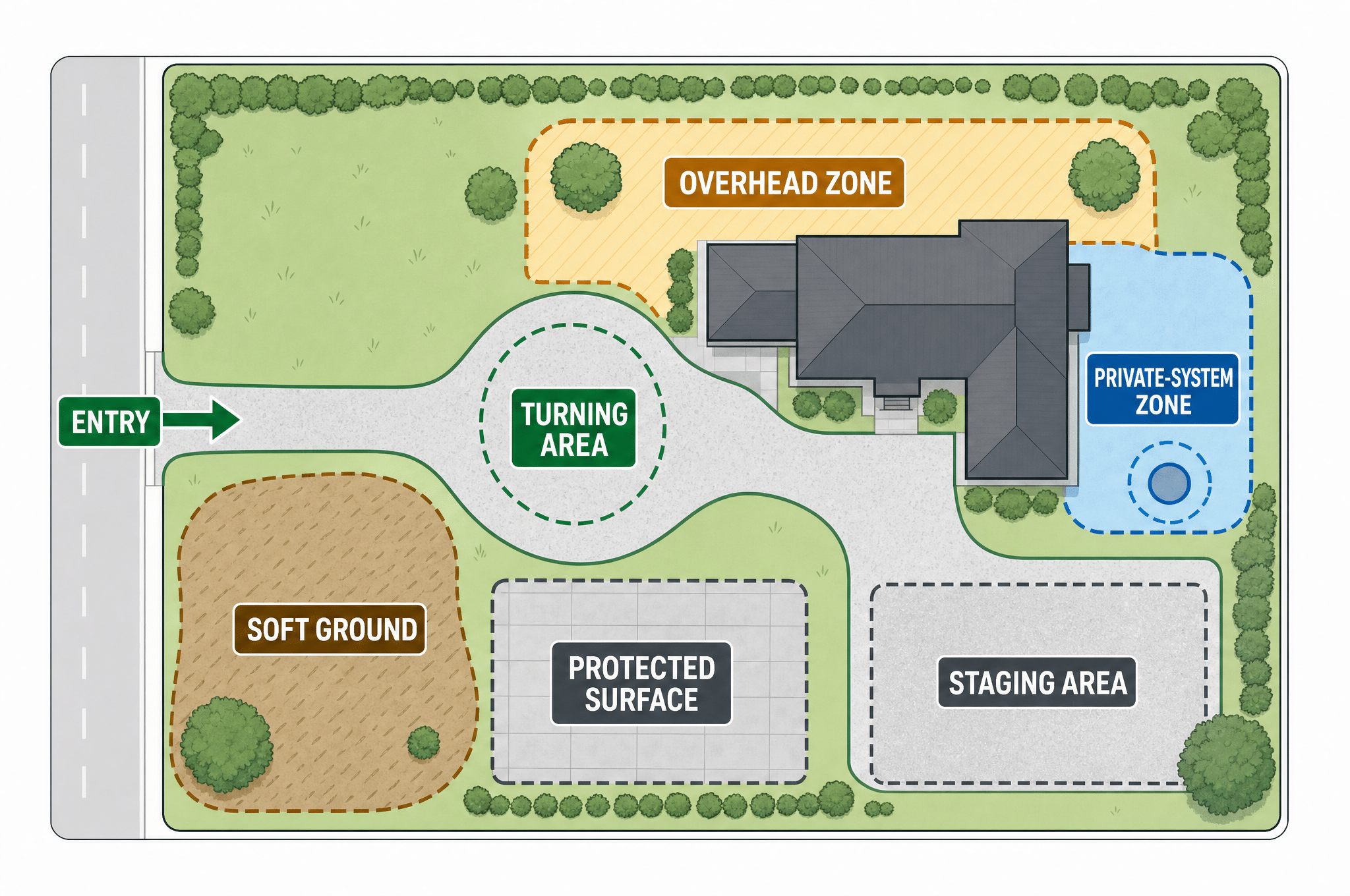 Site-access checklist before compact equipment work
